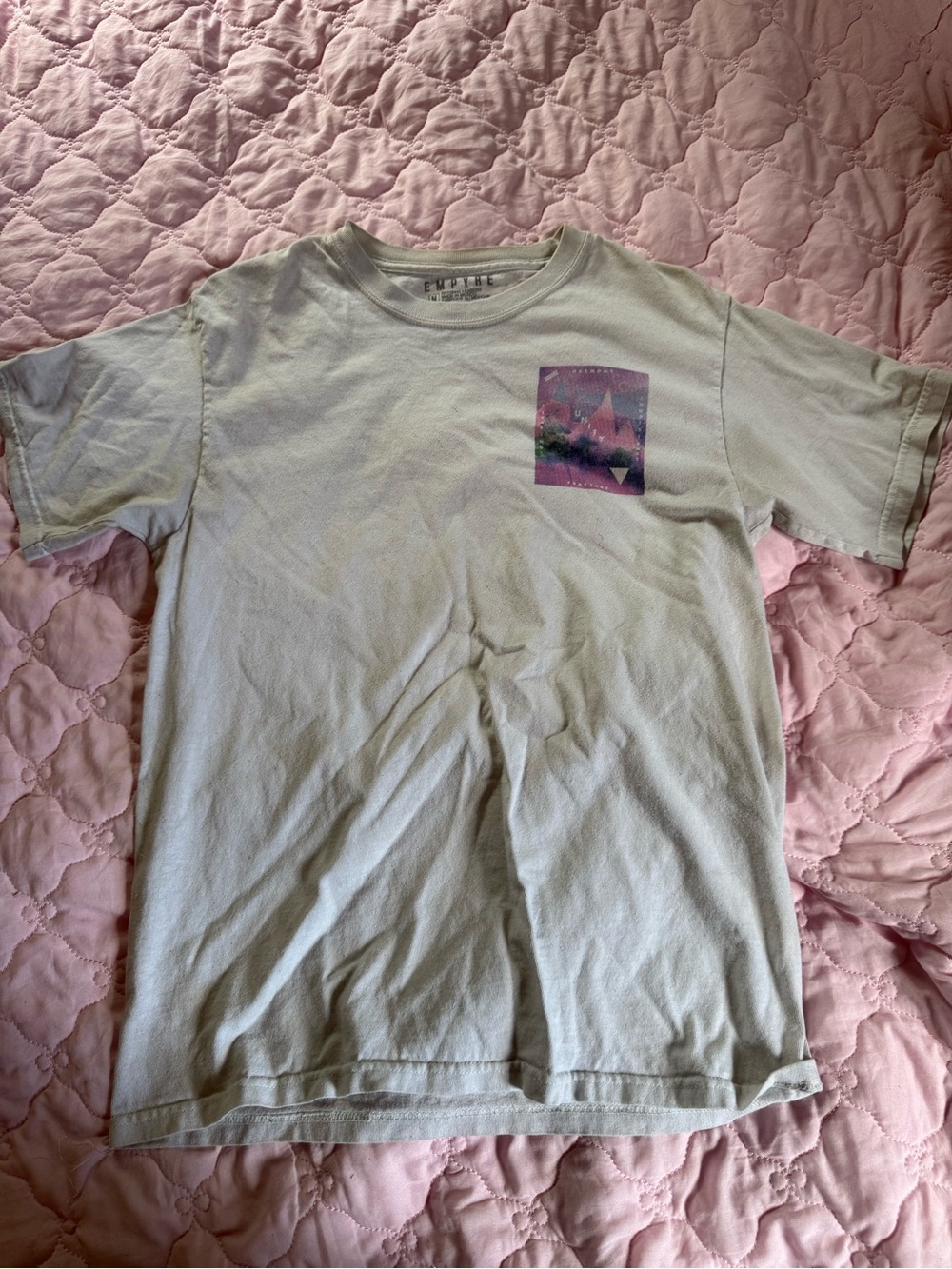 Empyre Light Green Graphic Short Sleeve Tee with Purple Pocket Art